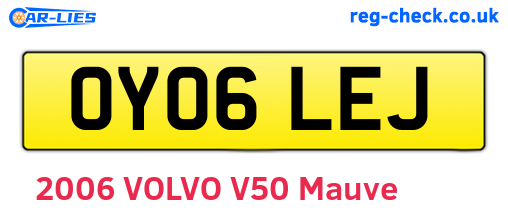 OY06LEJ are the vehicle registration plates.