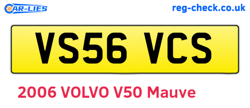 VS56VCS are the vehicle registration plates.
