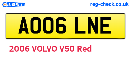 AO06LNE are the vehicle registration plates.