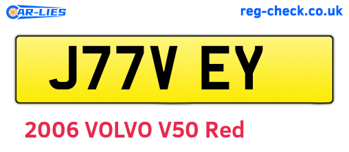 J77VEY are the vehicle registration plates.