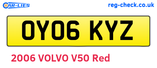 OY06KYZ are the vehicle registration plates.