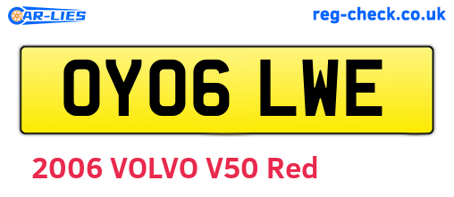OY06LWE are the vehicle registration plates.