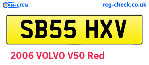 SB55HXV are the vehicle registration plates.