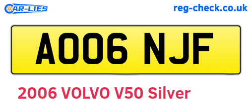 AO06NJF are the vehicle registration plates.