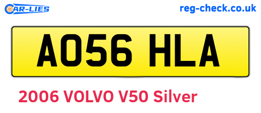 AO56HLA are the vehicle registration plates.