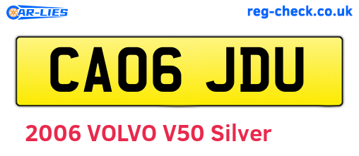 CA06JDU are the vehicle registration plates.