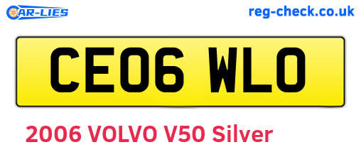 CE06WLO are the vehicle registration plates.