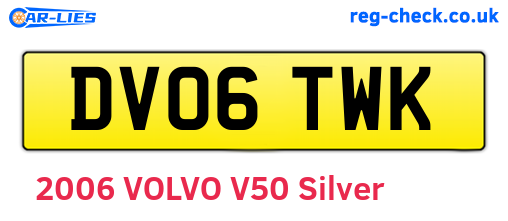 DV06TWK are the vehicle registration plates.