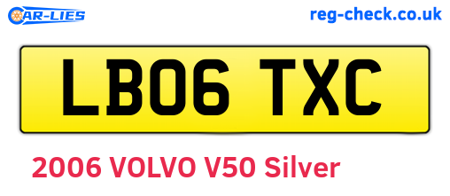 LB06TXC are the vehicle registration plates.