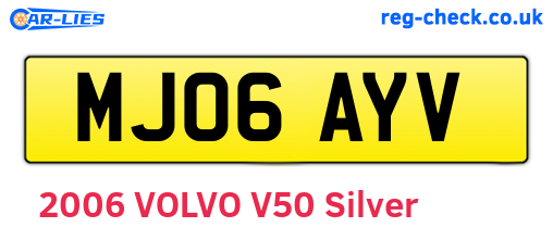 MJ06AYV are the vehicle registration plates.