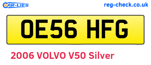 OE56HFG are the vehicle registration plates.