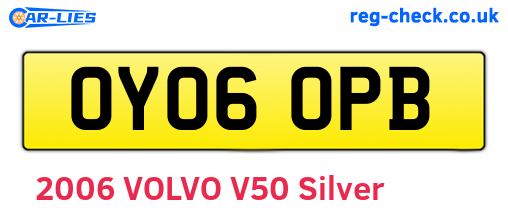 OY06OPB are the vehicle registration plates.