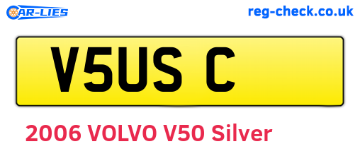 V5USC are the vehicle registration plates.