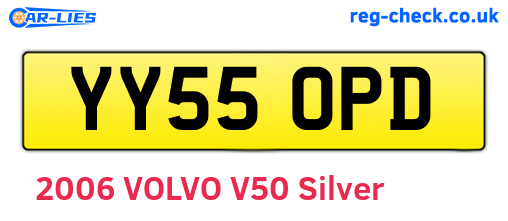 YY55OPD are the vehicle registration plates.