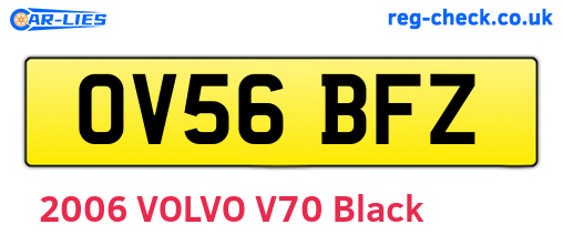 OV56BFZ are the vehicle registration plates.