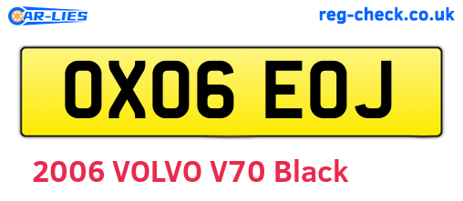 OX06EOJ are the vehicle registration plates.