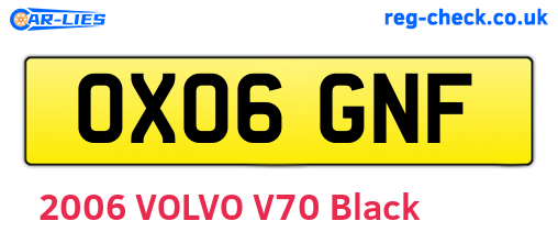 OX06GNF are the vehicle registration plates.