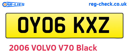 OY06KXZ are the vehicle registration plates.