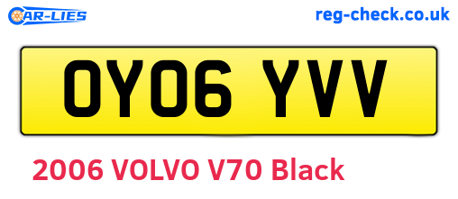 OY06YVV are the vehicle registration plates.