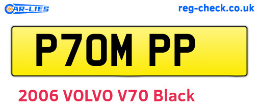 P70MPP are the vehicle registration plates.