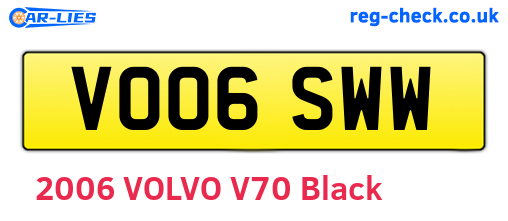 VO06SWW are the vehicle registration plates.