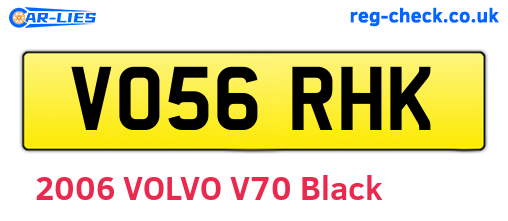 VO56RHK are the vehicle registration plates.