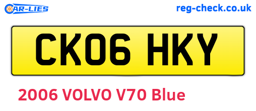 CK06HKY are the vehicle registration plates.