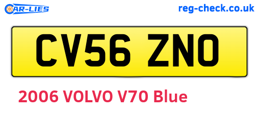 CV56ZNO are the vehicle registration plates.