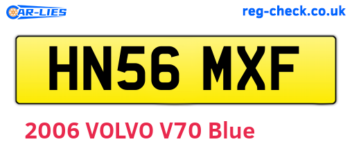 HN56MXF are the vehicle registration plates.