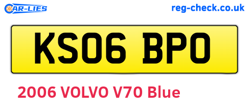 KS06BPO are the vehicle registration plates.