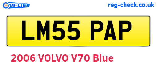 LM55PAP are the vehicle registration plates.
