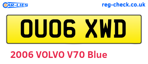OU06XWD are the vehicle registration plates.