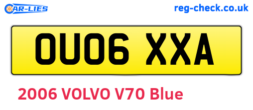 OU06XXA are the vehicle registration plates.