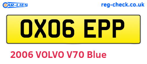 OX06EPP are the vehicle registration plates.