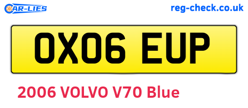 OX06EUP are the vehicle registration plates.