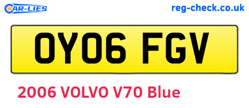 OY06FGV are the vehicle registration plates.