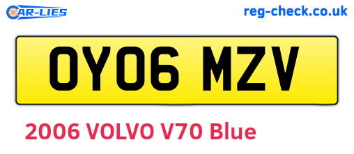 OY06MZV are the vehicle registration plates.