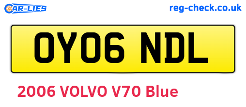 OY06NDL are the vehicle registration plates.