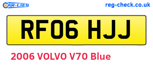 RF06HJJ are the vehicle registration plates.