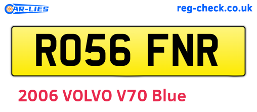 RO56FNR are the vehicle registration plates.