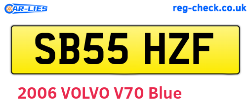 SB55HZF are the vehicle registration plates.
