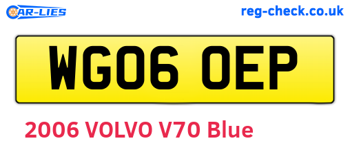 WG06OEP are the vehicle registration plates.