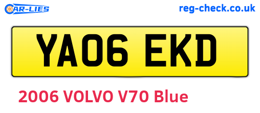 YA06EKD are the vehicle registration plates.