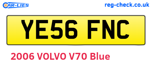YE56FNC are the vehicle registration plates.