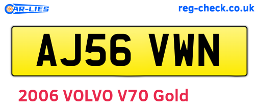 AJ56VWN are the vehicle registration plates.