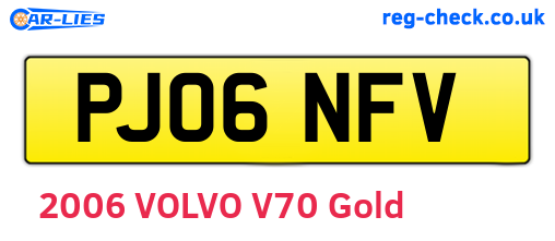 PJ06NFV are the vehicle registration plates.