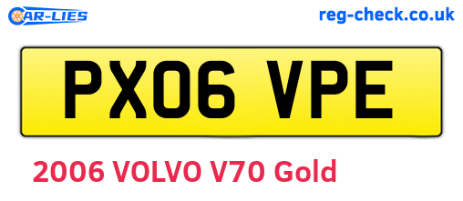 PX06VPE are the vehicle registration plates.