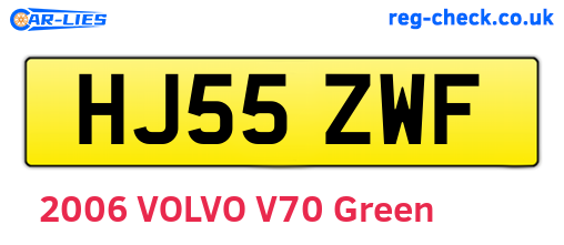 HJ55ZWF are the vehicle registration plates.