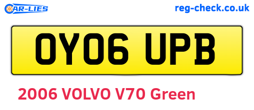 OY06UPB are the vehicle registration plates.