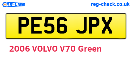 PE56JPX are the vehicle registration plates.